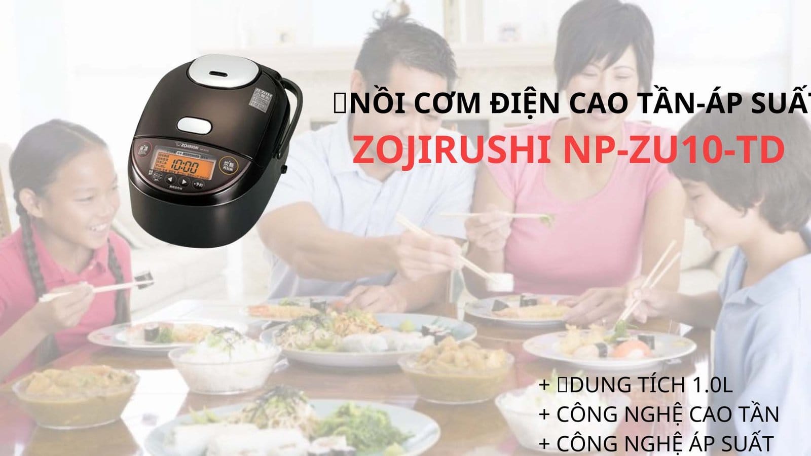 Nồi cơm điện Zojirushi NP-ZU10-TD 1.0L cao tần, áp suất - Ảnh 4