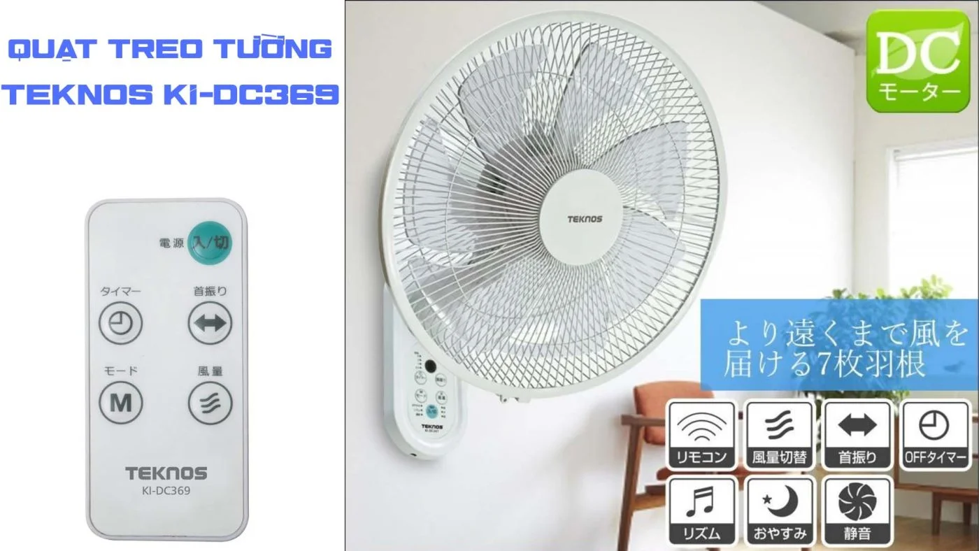 Quạt treo tường TEKNOS KI-DC369 7 cánh 35cm model 2026 quat-treo-tuong-TEKNOS-KI-DC369